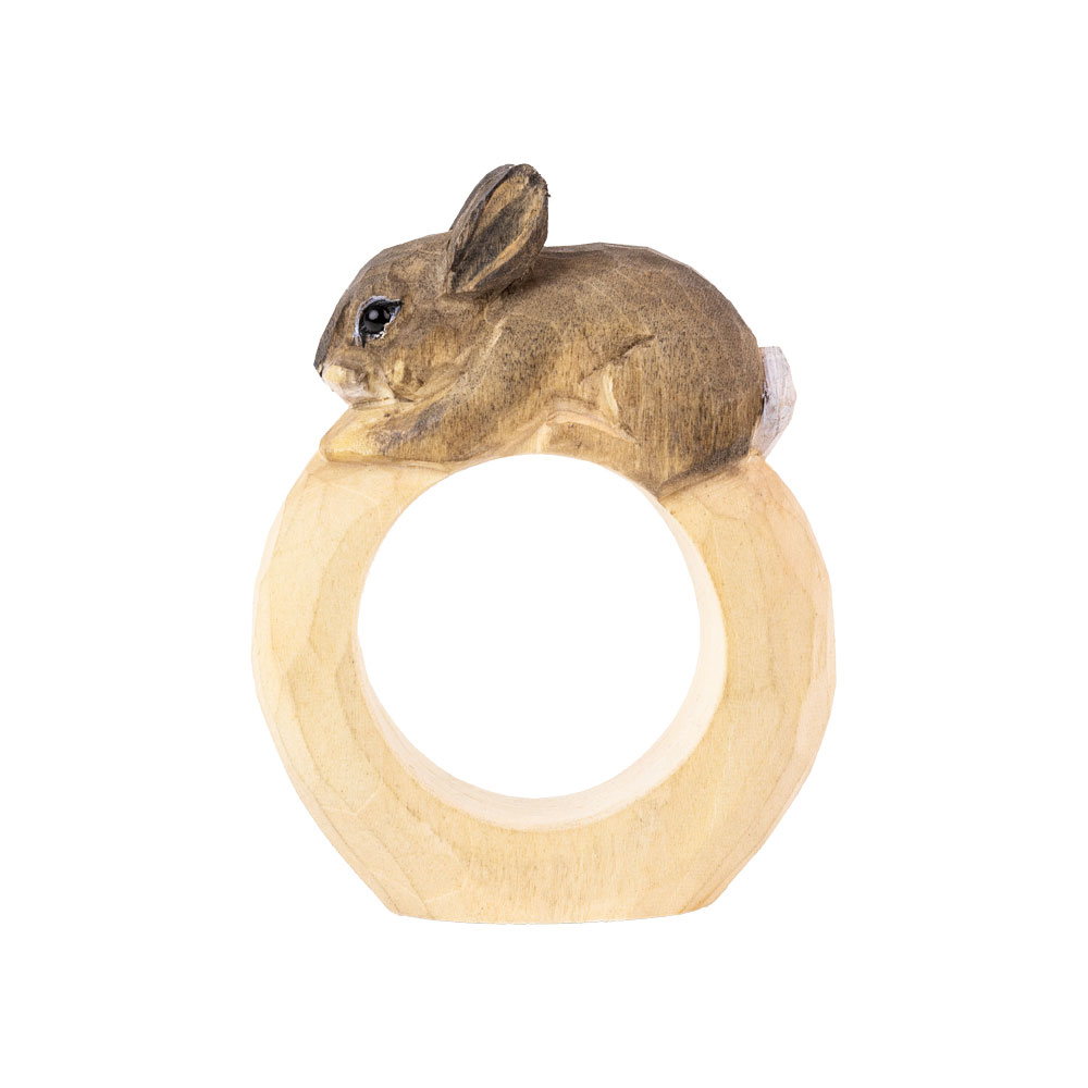 Serviettenring – Kaninchen Klein aus  Lindenholz handgeschnitzt von Wildlife Garden