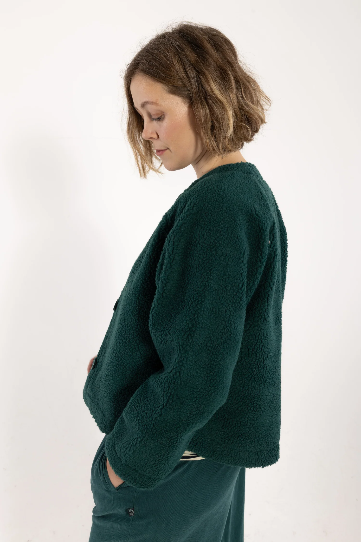 Danefae Danepoodle Fleece Jacket Canard, Teddy Jacke dunkelgrün