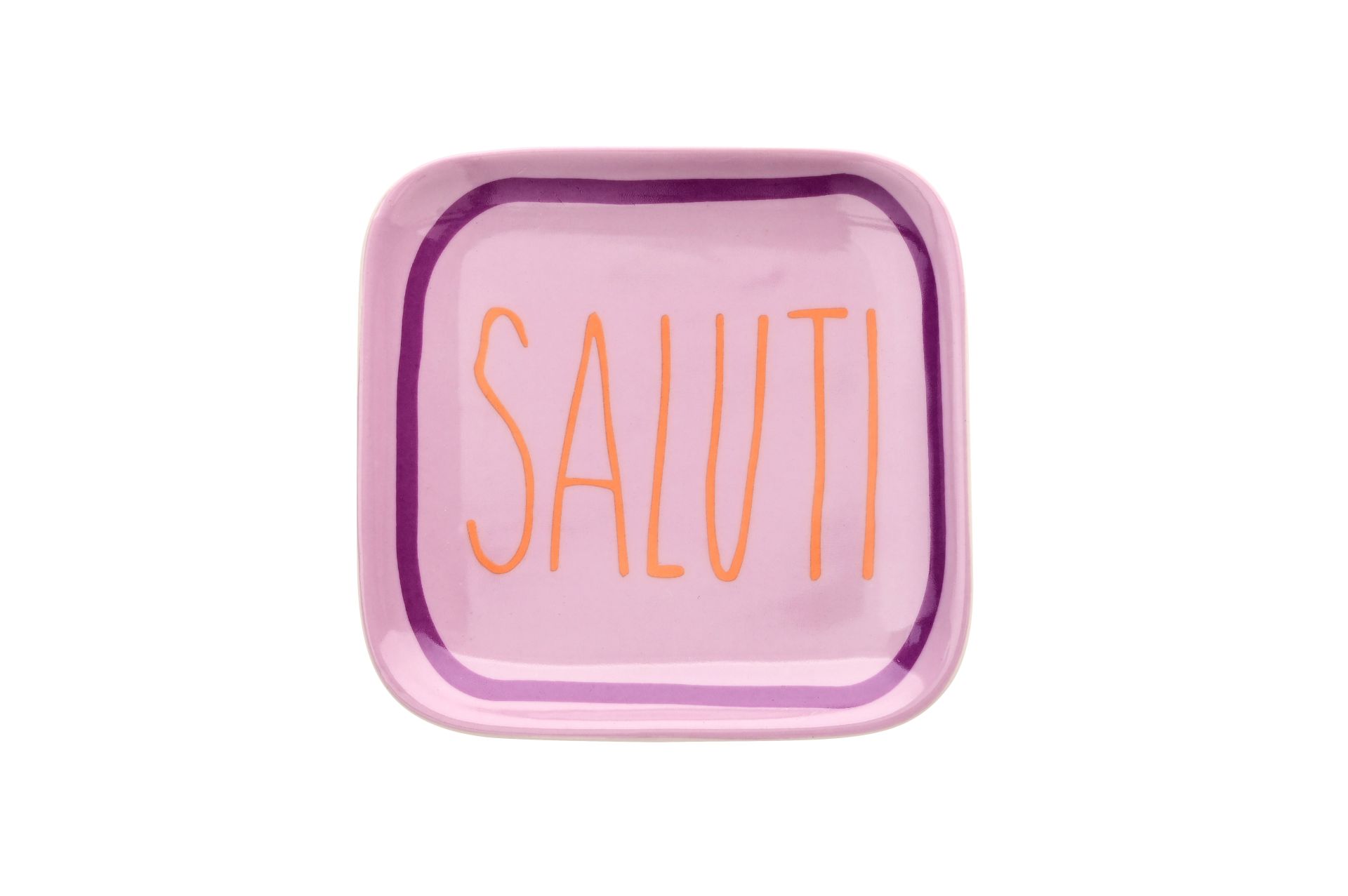 Love Plates, Deko-Teller S, Porzellan, Motiv: Saluti, flieder, ca. 11 x 11 cm