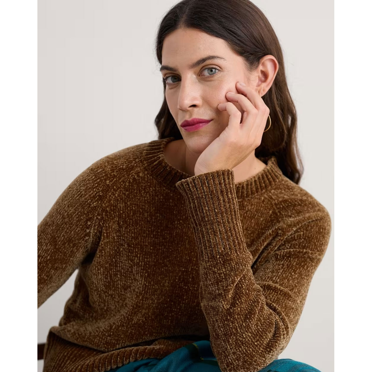 % SEASALT CORNWALL Pullover Chenille, Sycamore Crew Neck Jumper