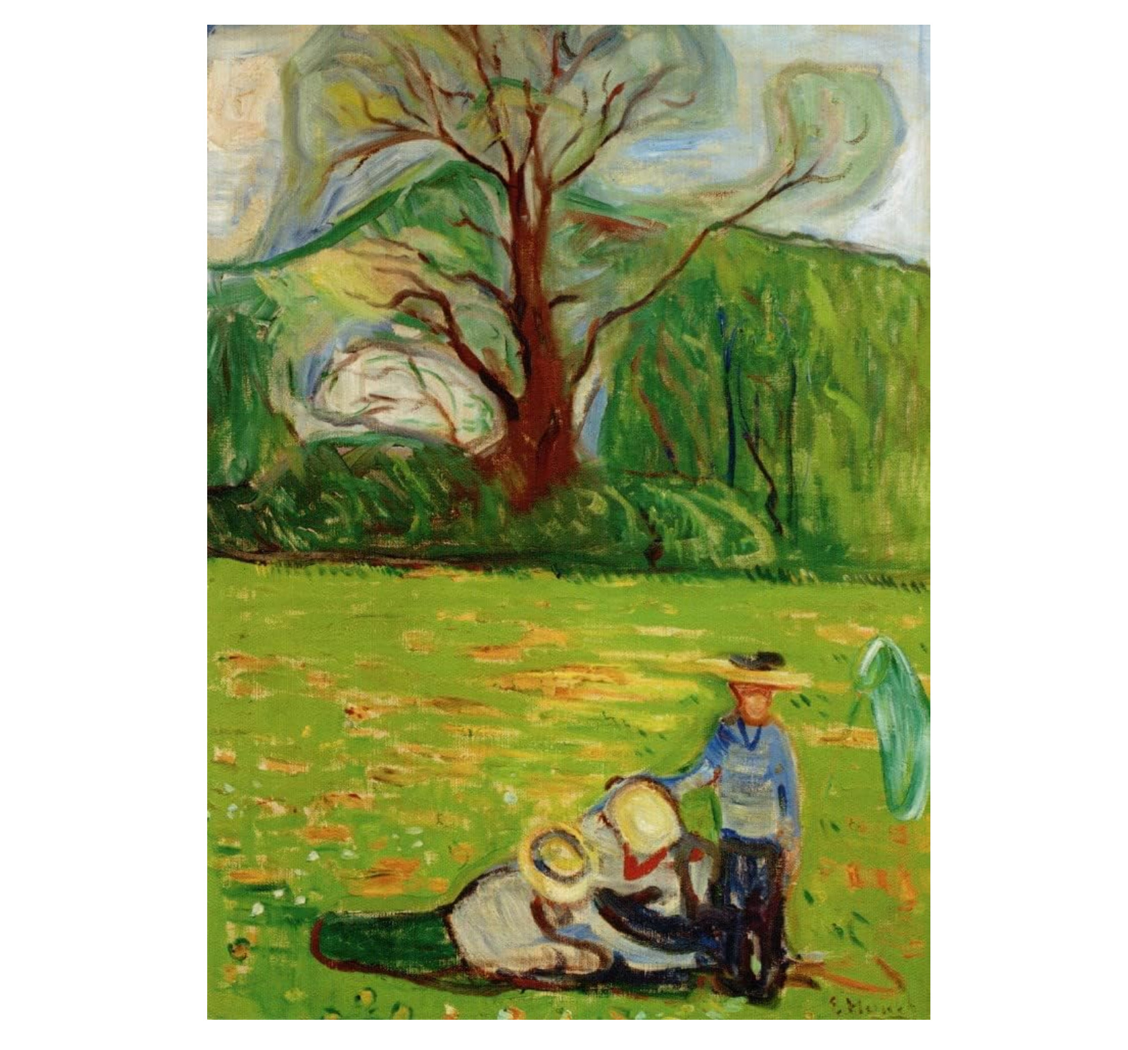Postkarte Edvard Munch " Frühlingslandschaft, 1903 " Kunst 
