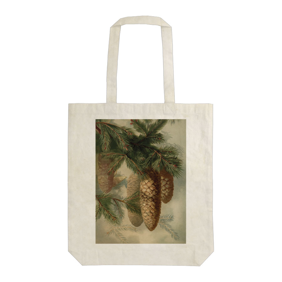 Sköna Ting Stofftasche "Winter forest - fir cone" Tannenzapfen, ca. 38x42 cm. Baumwolle