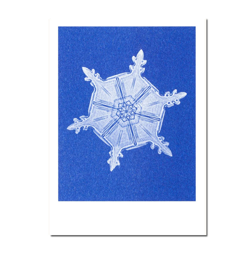 Herr und Frau Rio Postkarte XMAS Schneeflocke No. 3, Schnee, Risographie Postkarte Weihnachten