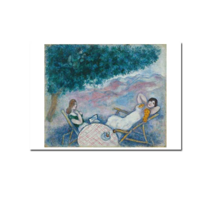 Postkarte Marc Chagall" Bella, die Frau des Künstlers mit Tochter Ida" Kunst 