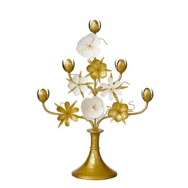Bungalow Kerzenleuchter/Kandelaber Gold FLORA von Bungalow, Höhe ca. 47 cm,  Candelabra Flora Golden