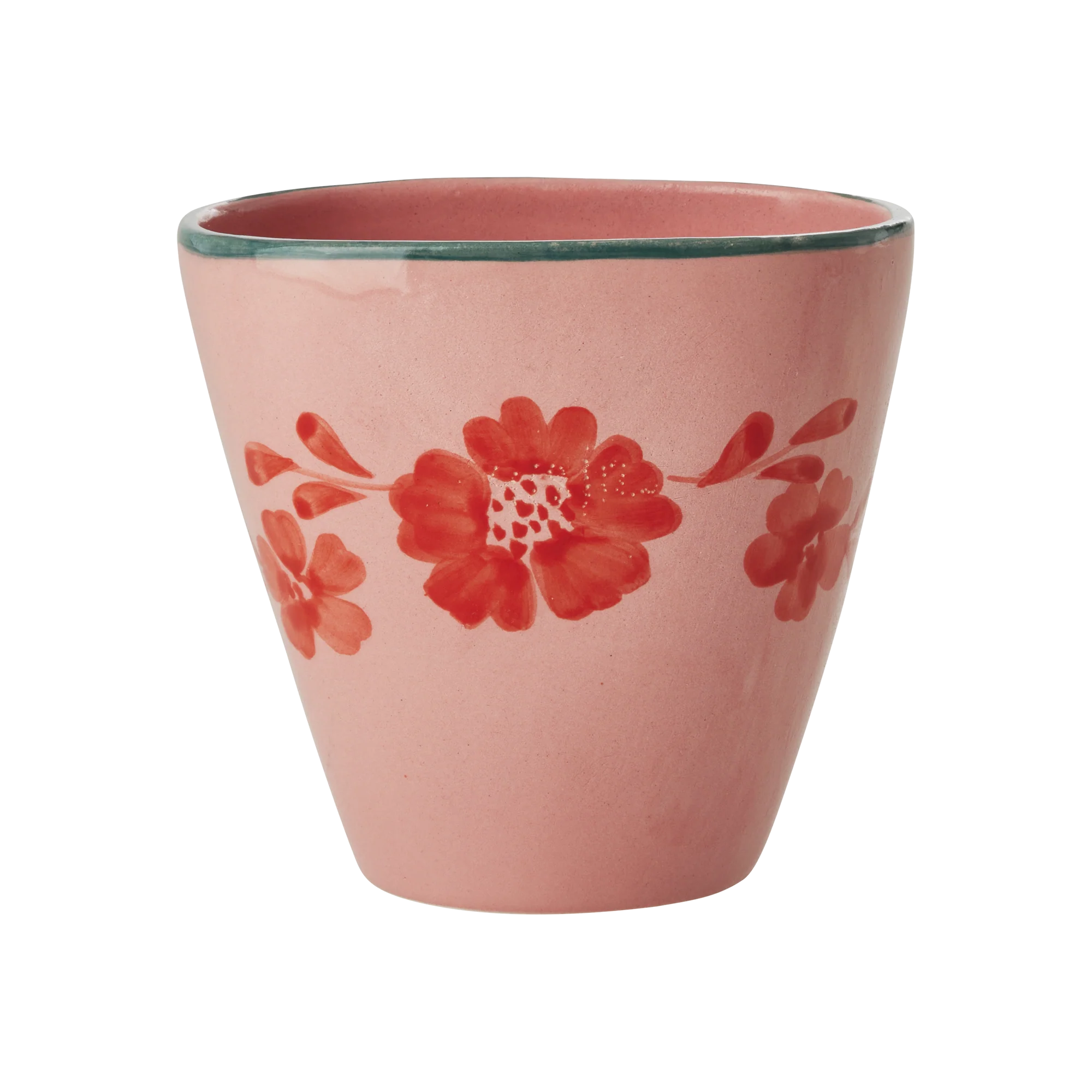 Rice Becher Flower Wine, Oval Keramik Becher - Pink - Hand-painted Flower Wine