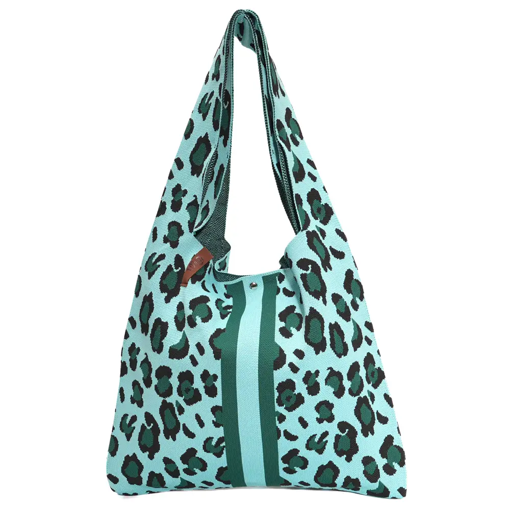 LOT83 Shopper Lois 95, LEO Dunkelgrün-Mint, ca.  45 x 35 cm