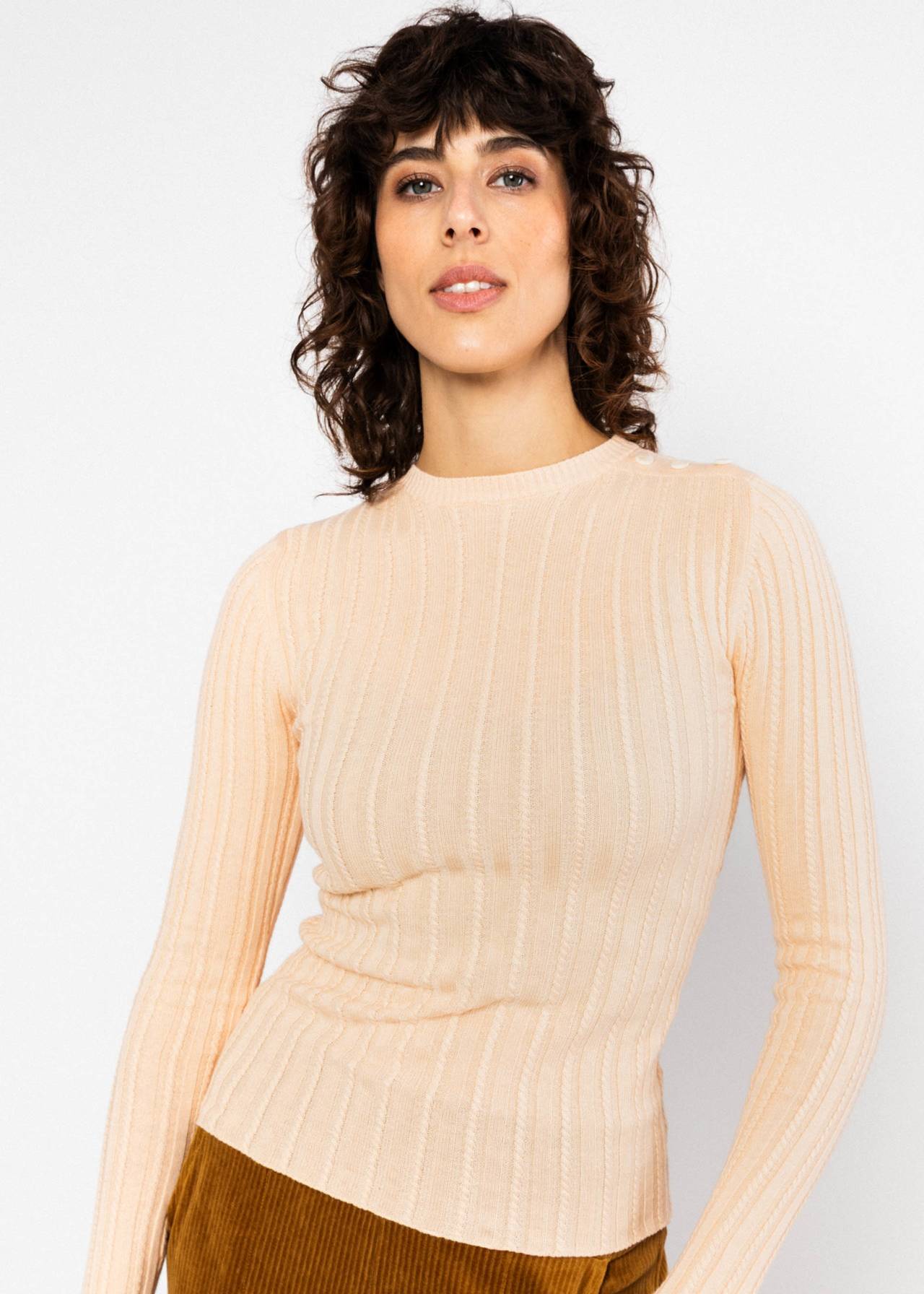 Blutsgeschwister Strickoberteil Jazz & Chill Crew beige dream knit