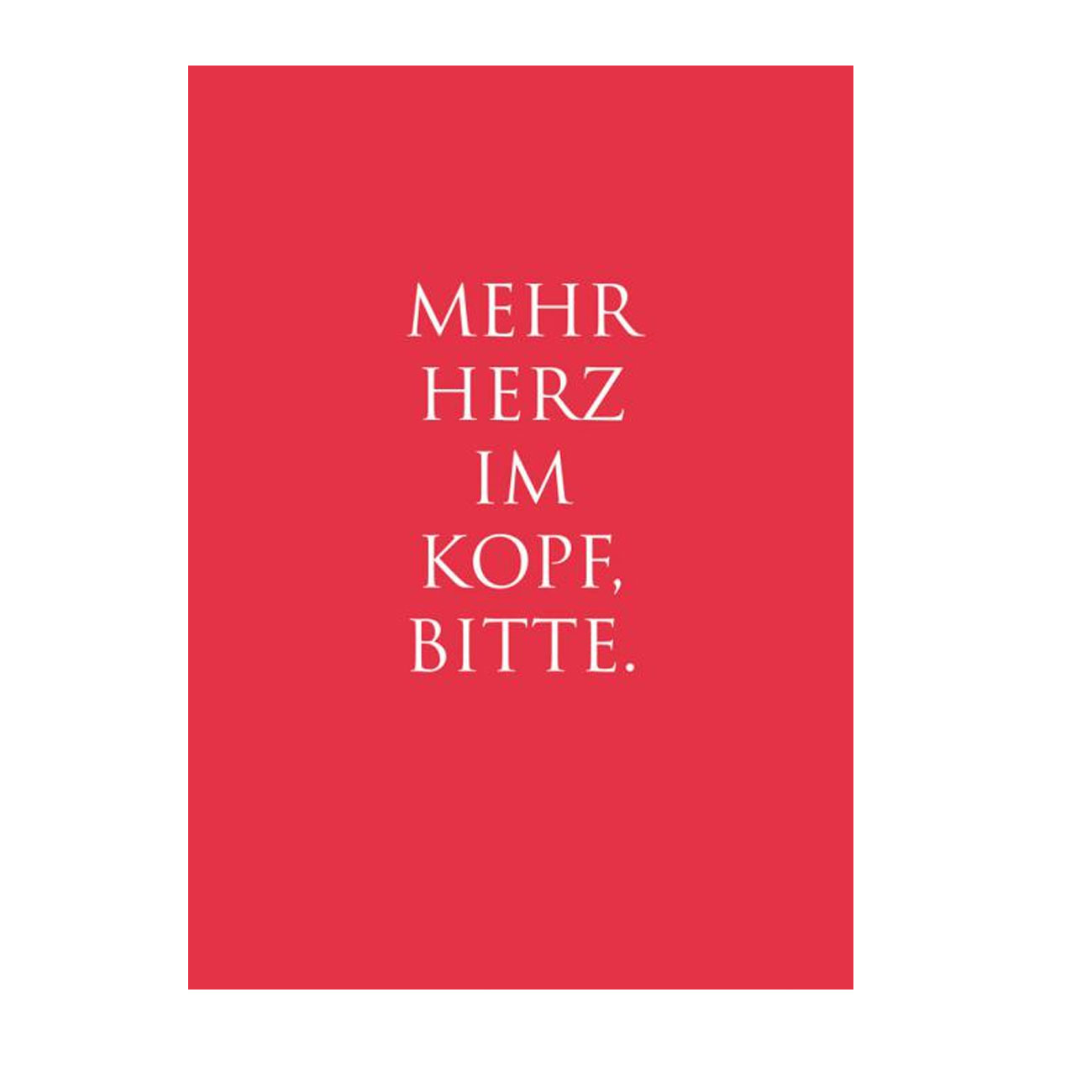 Wunderwort Postkarte "Mehr Herz im Kopf, bitte…"