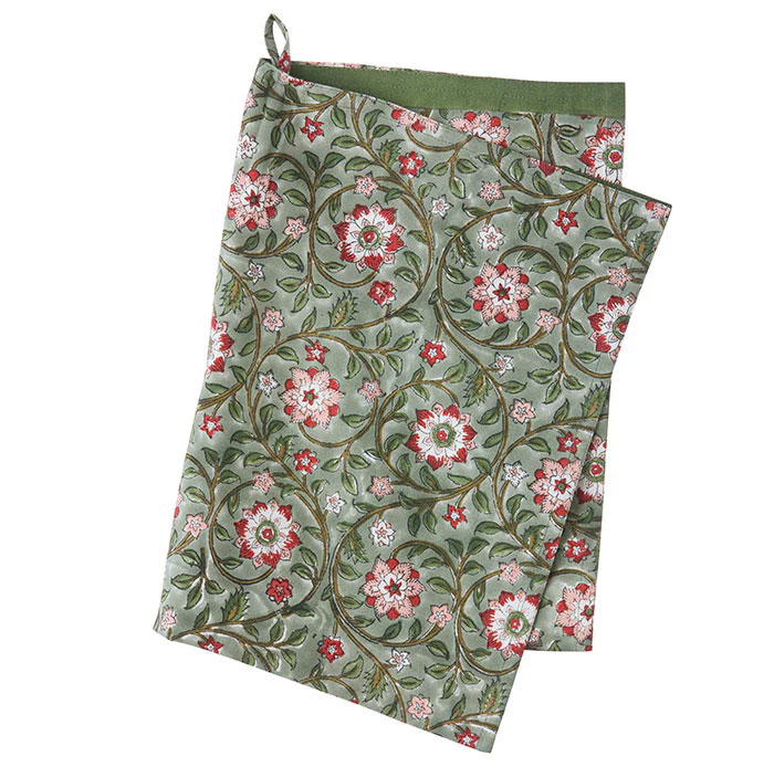 Bungalow Geschirrtuch "Roja Fern", handbedruckt, Baumwolle, ca. 50 x 70 cm  