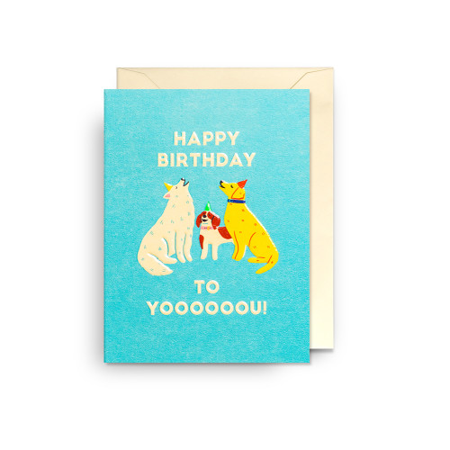 Kleine Doppelkarte "Happy Birthday To Yoooooou!" von Naomi Wilkinson