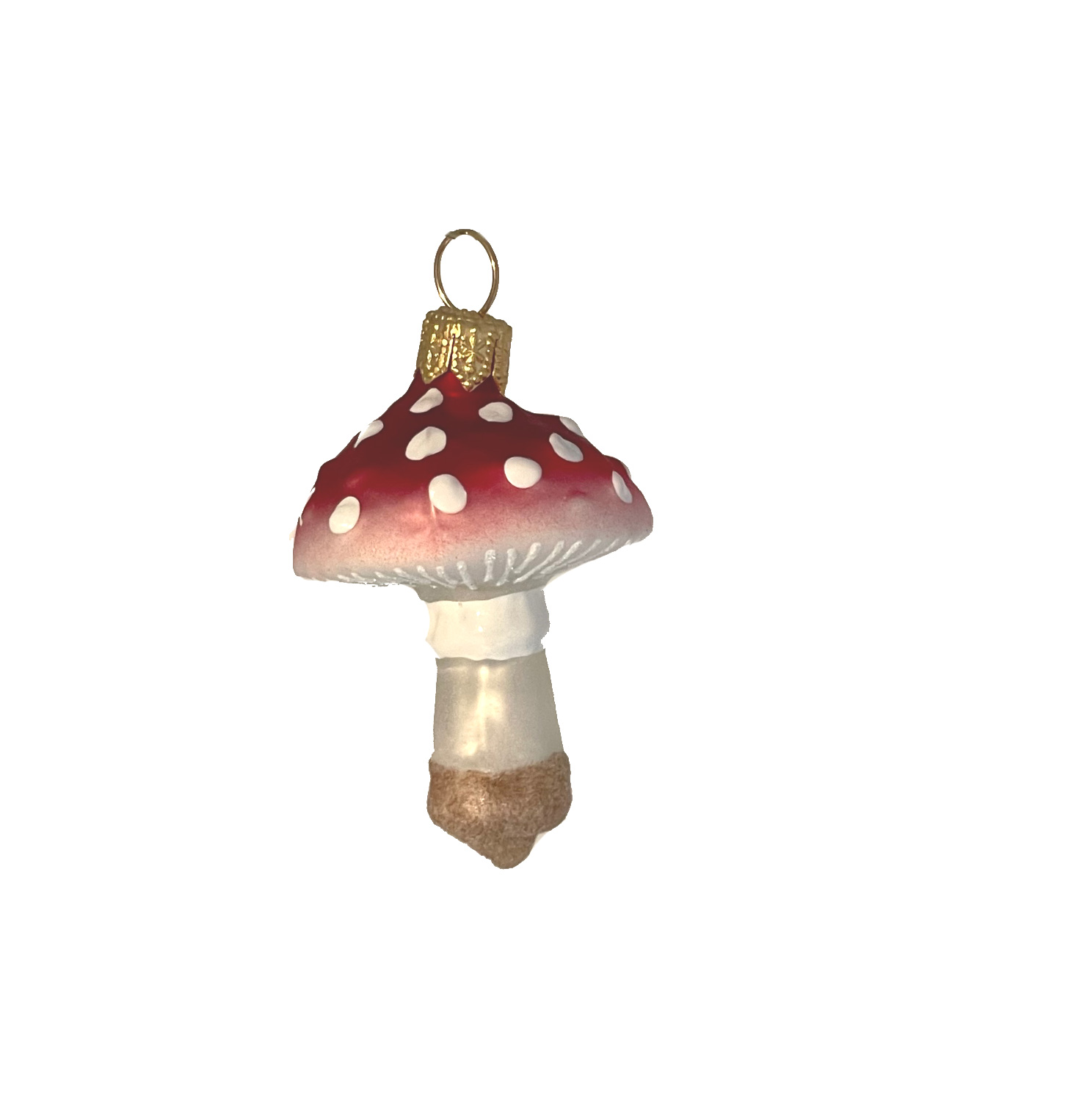 Christbaumkugel Pilzdunkelrot, klein,  ca. 5 x 3,5 cm , Fliegenpilz 