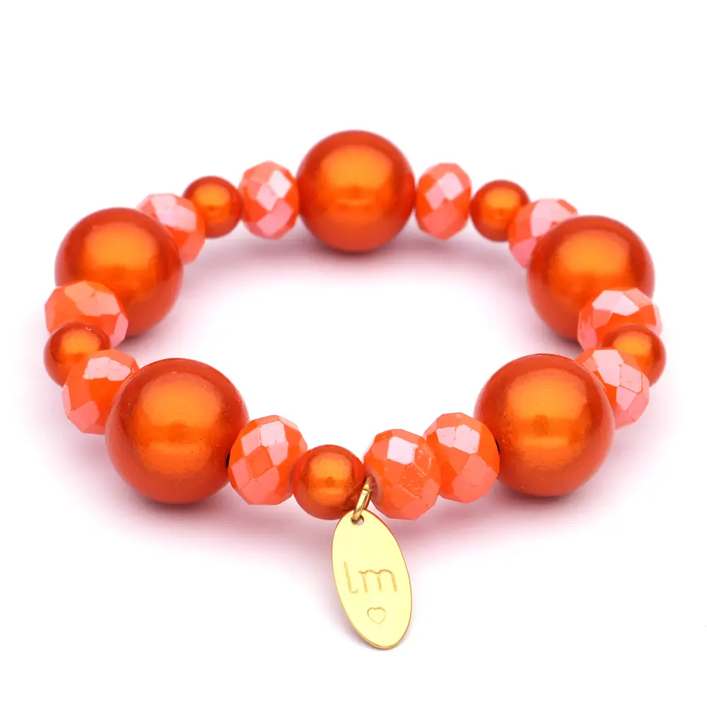 Lot83 LizzyMae Armband Galaxy Pearl - orange+KRY 16+8+10mm Modeschmuck      