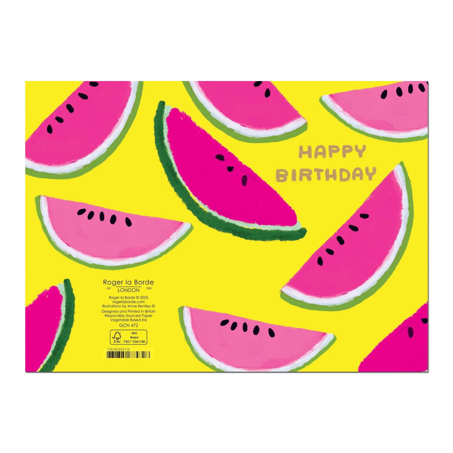 Roger la Borde Geburtstagskarte Cute Fruit Happy Birthday , Melonen