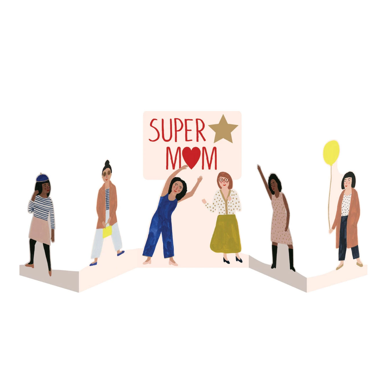 Roger la Borde Klappkarte "SUPER MOM", Muttertag