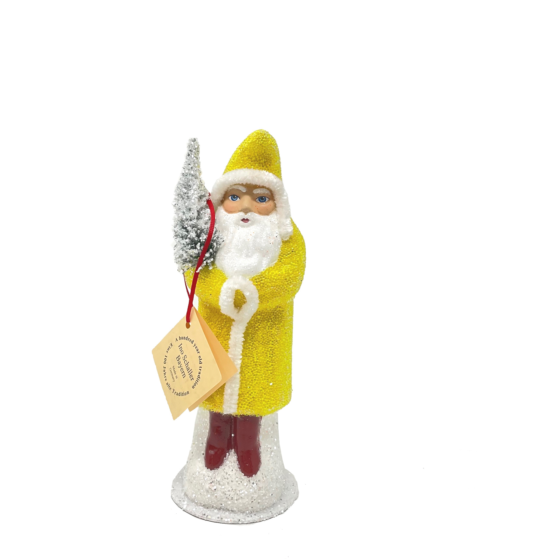 Ino Schaller Santa Perle gelb, Weihnachtsmann Nostalgie von Ino Schaller , ca. 20 cm
