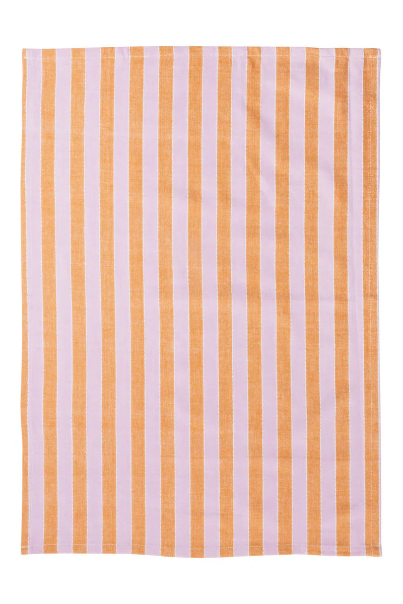 Geschirrtuch VIVID LINES, Streifen Orange,100 % GOTS-zertifizierter Biobaumwolle