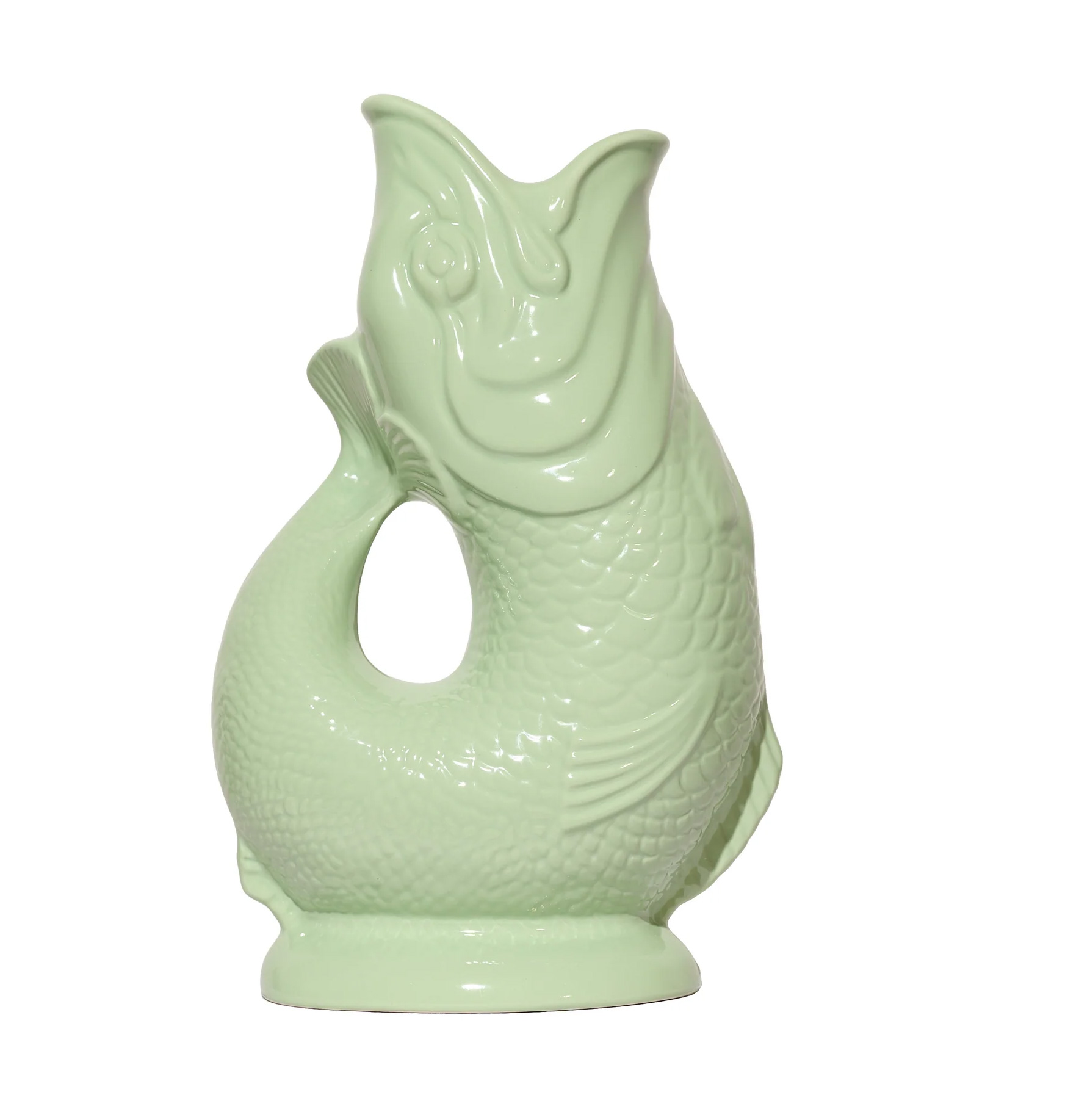 Gluckigluck  Fisch Karaffe/ Wasserkrug XL Pistazie /Pistachio, ca. 1,1 L, Höhe ca. 27 cm 