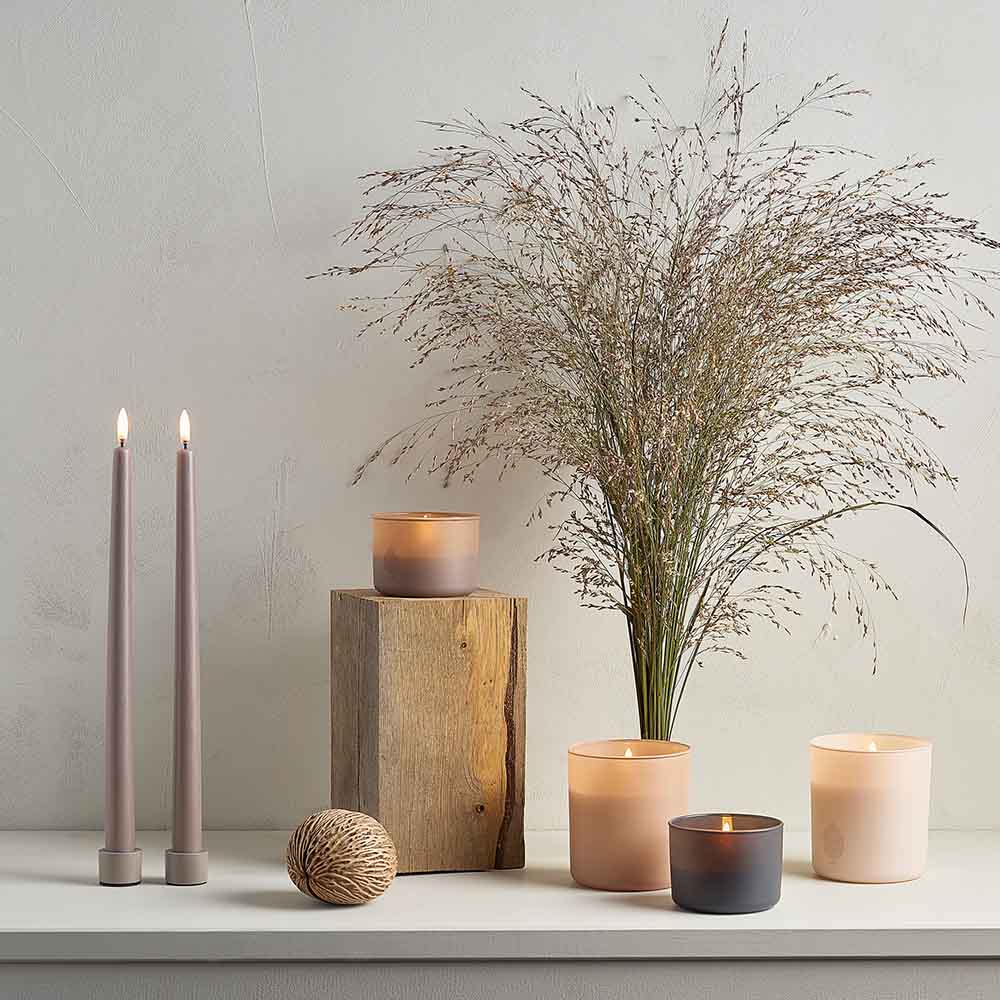 Piffany Copenhagen – UYUNI LED-Kerze im Glas , 9,2x10,2 cm, Sandstone