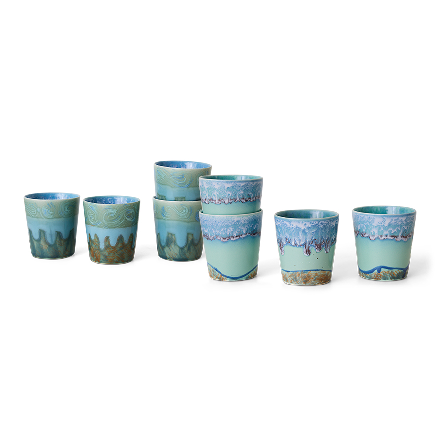 HKliving 70's Kaffee Becher Van Gogh 2er Set, SELF PORTRAIT, 70s ceramics: Van Gogh coffee mugs self portrait, set of 2