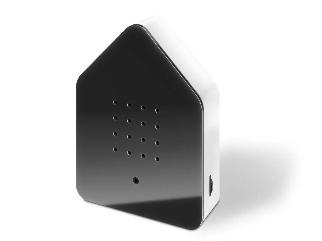 Zwitscherbox Schwarz von Zwitscherbox , weißer Rahmen, Bewegungsmelder