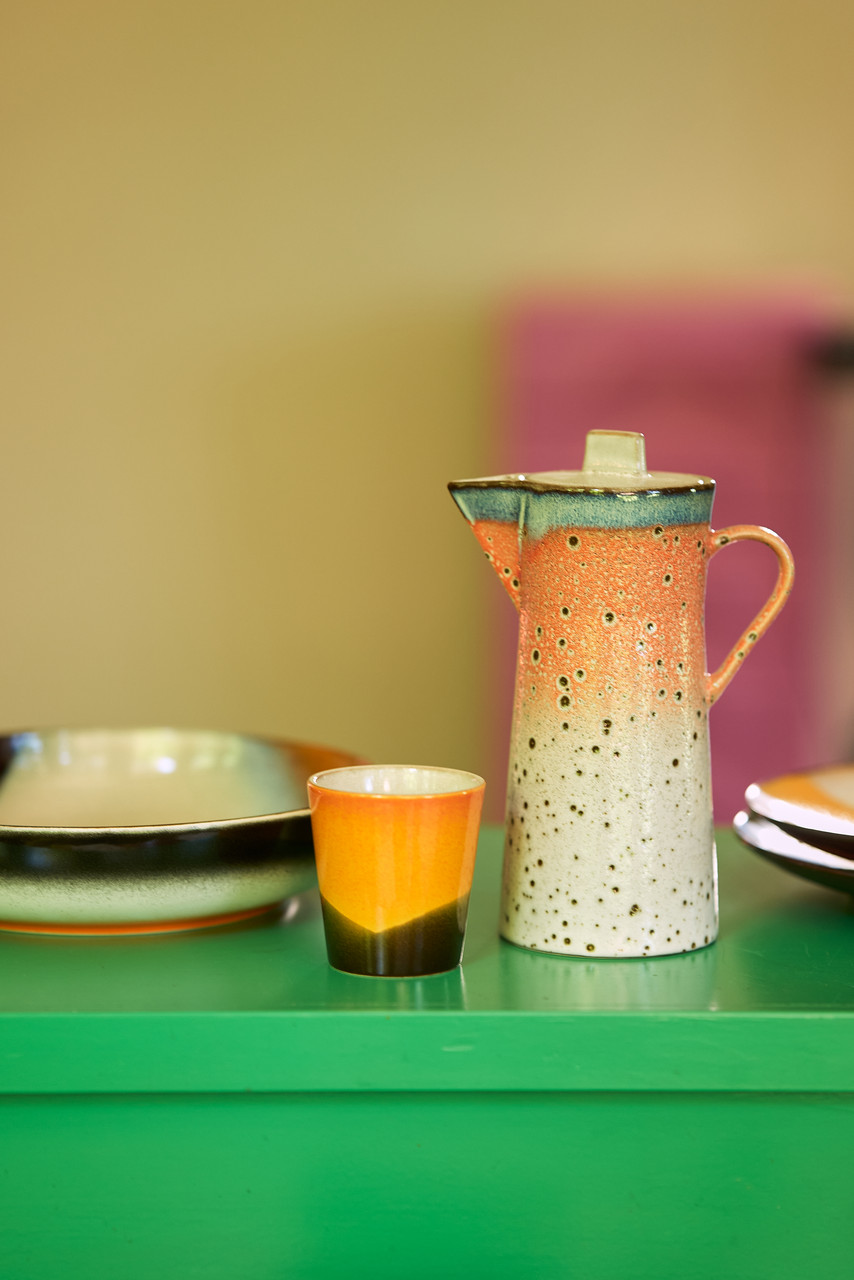 HKliving 70's Kaffee Becher/tea mug, Burning love, Siebziger Jahre Geschirr, coffee, Keramik    