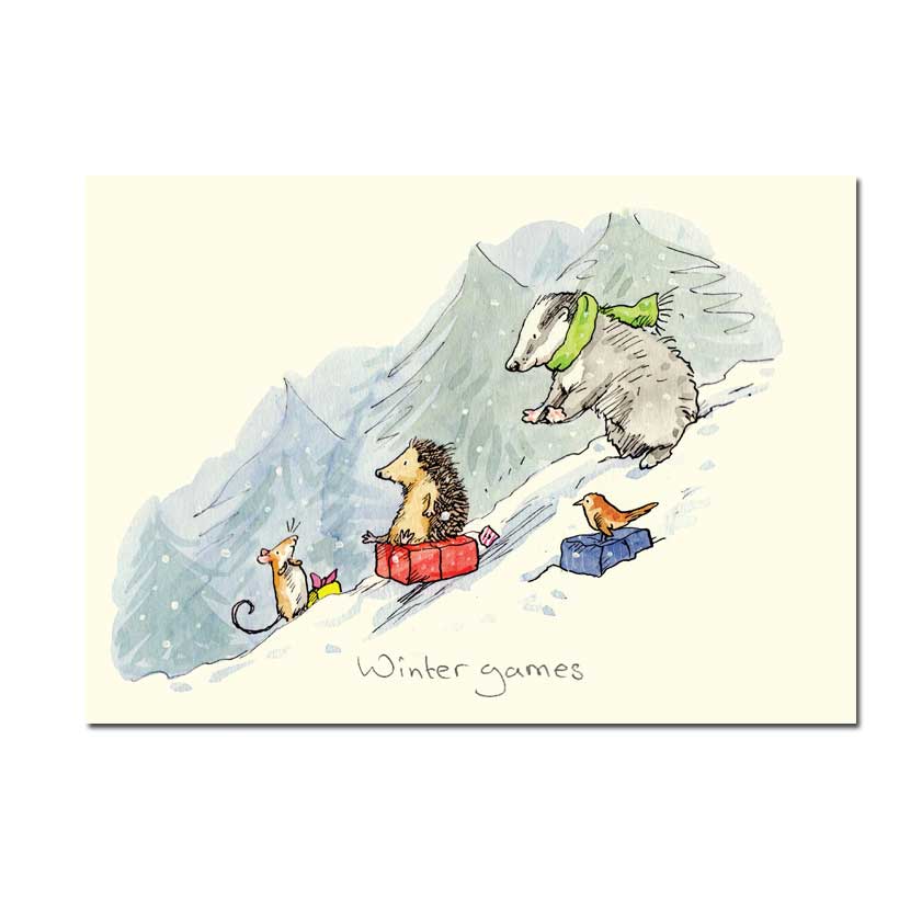 Two Bad Mice  Doppelkarte "Winter Games" von Two Bad Mice