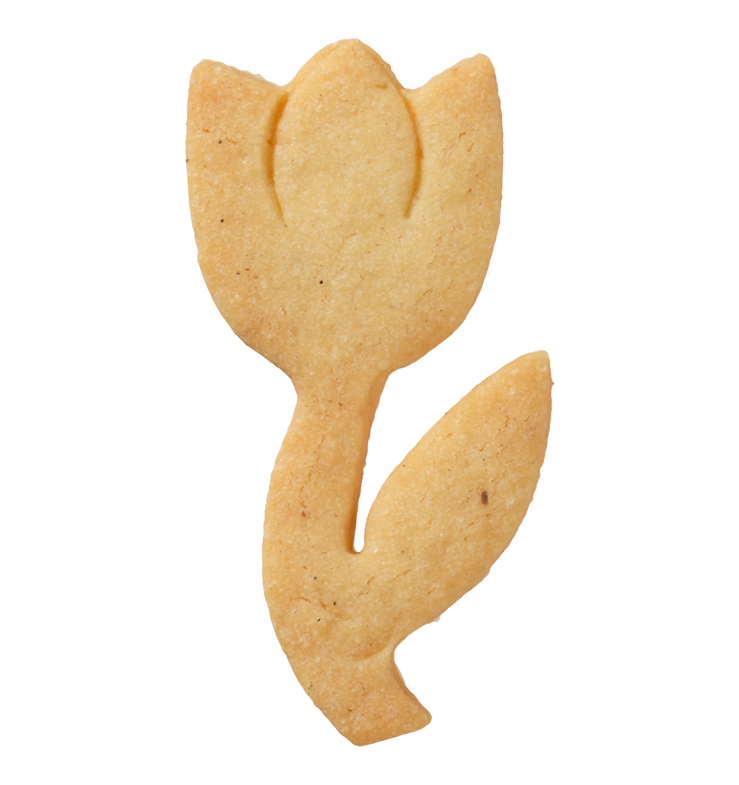 Ausstecherle Tulpe  6 cm Edelstahl von Birkmann, mit Innenprägung, Prägeausstecher, Ausstechform  