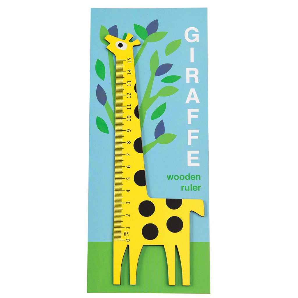 Holzlineal - Gelbe Giraffe