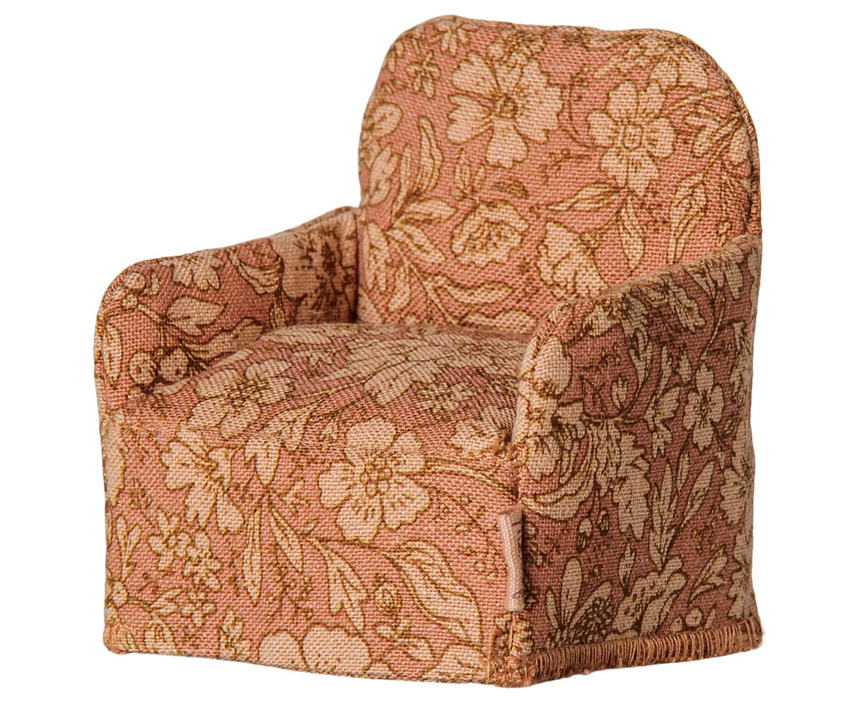 Maileg Sessel fürs Mausehaus mit Blumenmuster, Klappstuhl, Maus – Blume, ca. 7,5 cm