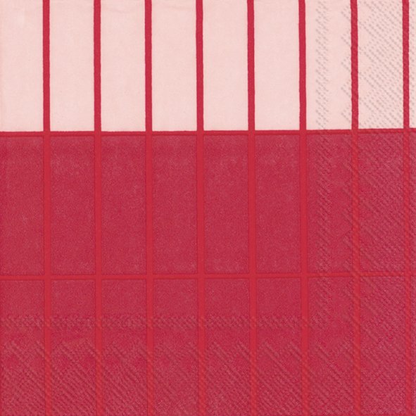 MARIMEKKO Papierservietten TIILISKIVI RAITA red   , 33 x 33  cm, Lunchservietten von IHR   