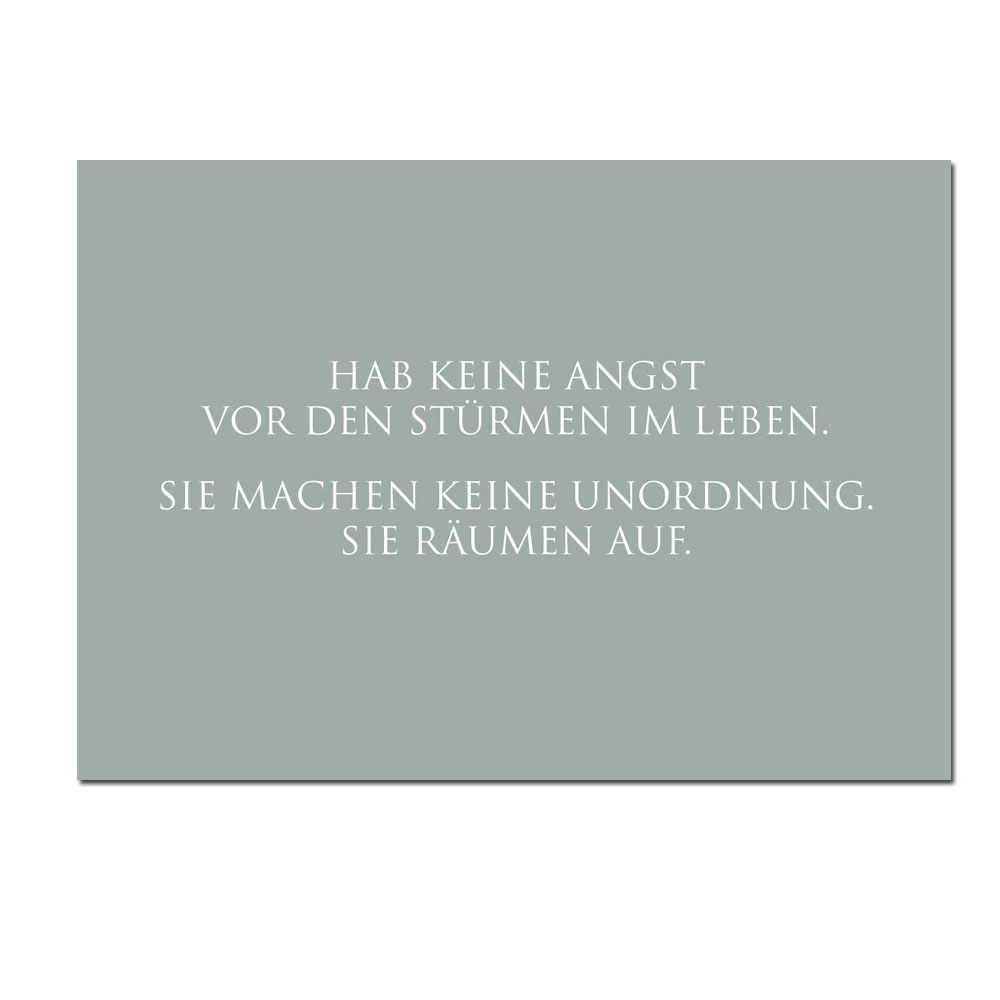 Wunderwort Postkarte "Hab keine Angst vor den Stürmen..."