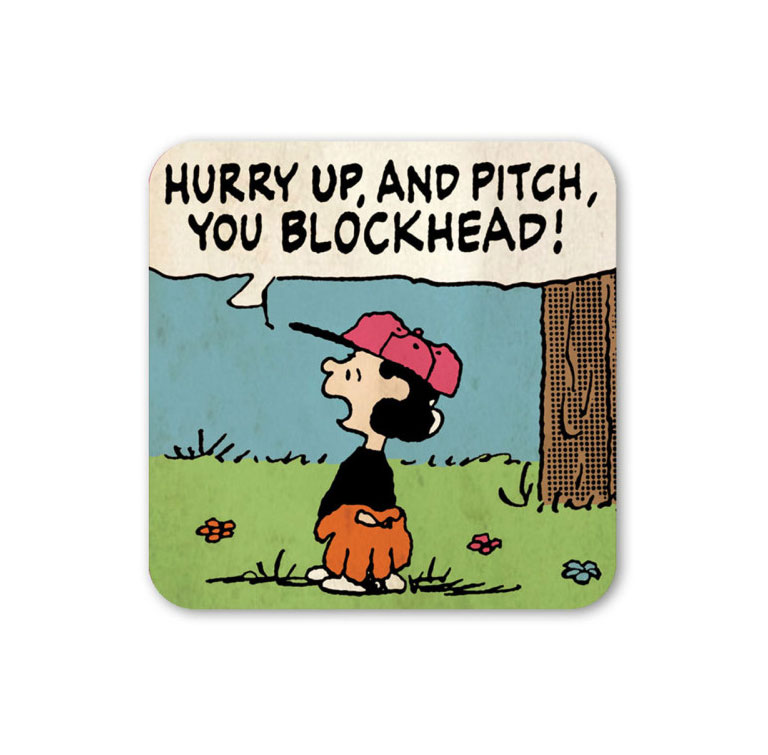 The Peanuts Untersetzer für Gläser,  10 x 10 cm, Lucy - Hurry Up