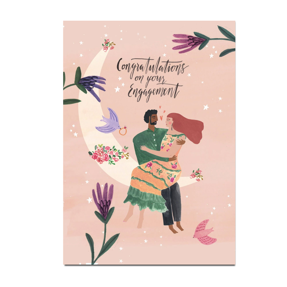 % Roger la Borde Doppelkarte "Congratulations on your Engagement" Herzlichen Glückwunsch zu deiner Verlobung