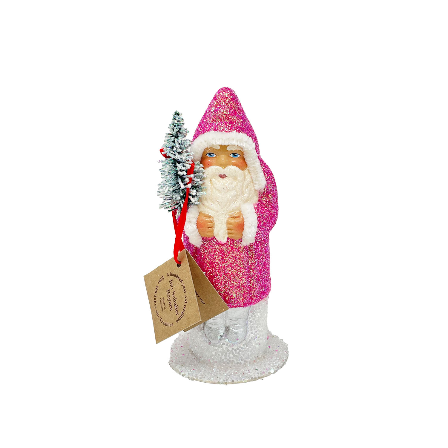 Ino Schaller Santa Nr. 6, Pink,  Weihnachtsmann Nostalgie von Ino Schaller ,  ca.15  cm 