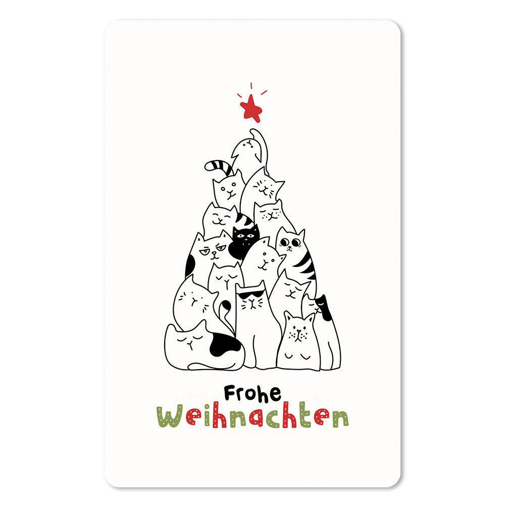 Lunacard Postkarte Weihnachten Cat Tree