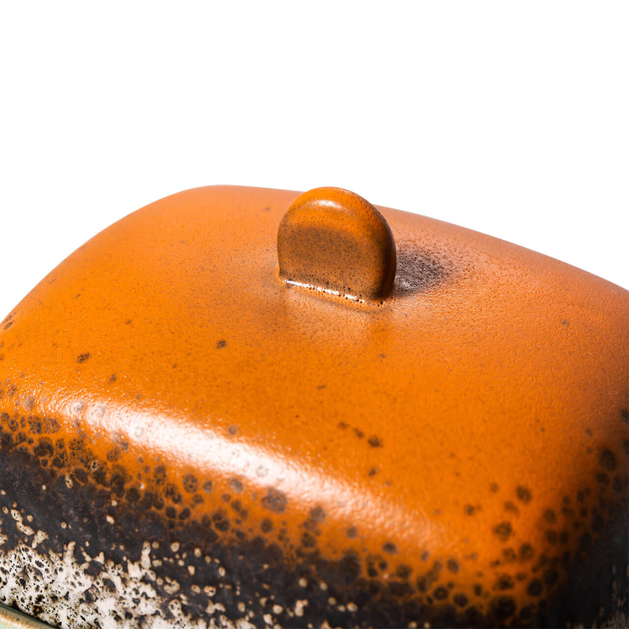 HKliving 70's butter dish, METEOR, Siebziger Jahre Geschirr, Keramik, Butterdose