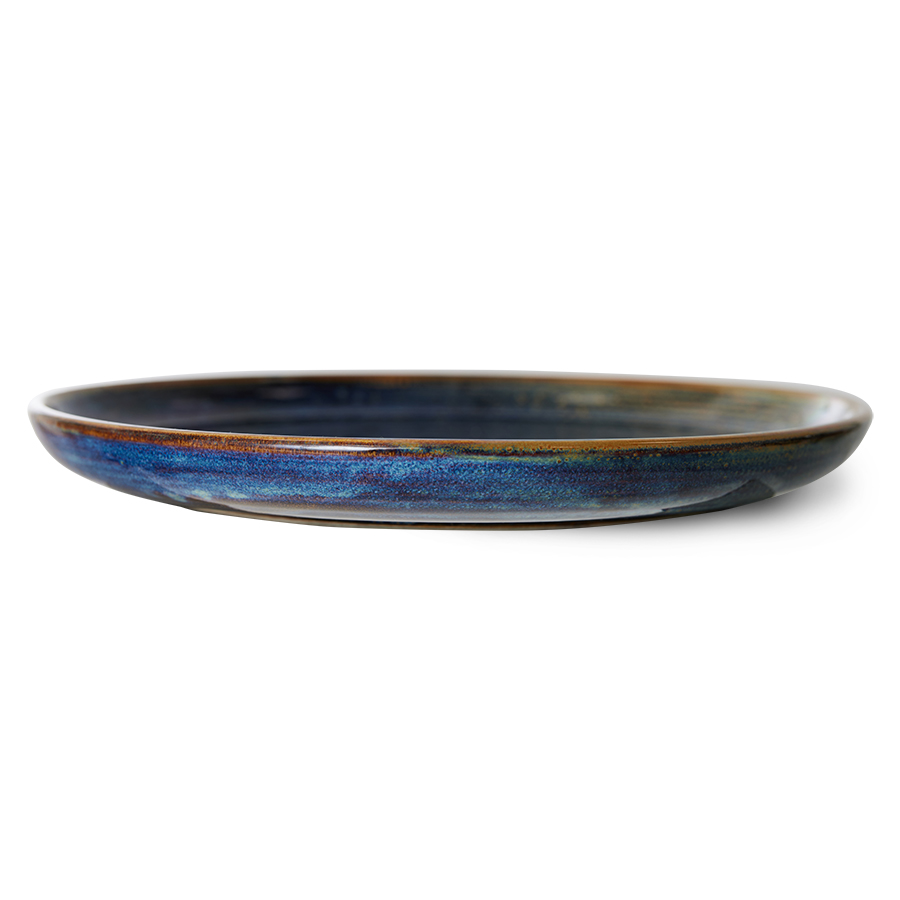 HKliving Chef ceramics: Eßteller D. ca. 26 cm in rustic blue, Keramik , Chef ceramics: dinner plate, rustic blue
