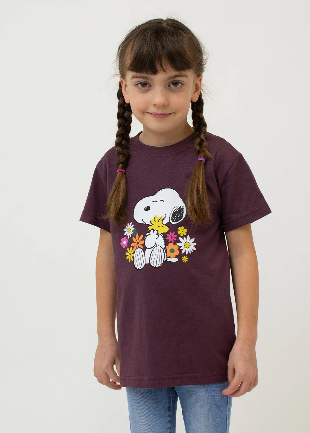 Peanuts T-Shirt "Peanuts: Kuschelalarm" - dunkelrot für Kinder, Snoopy & Woodstock