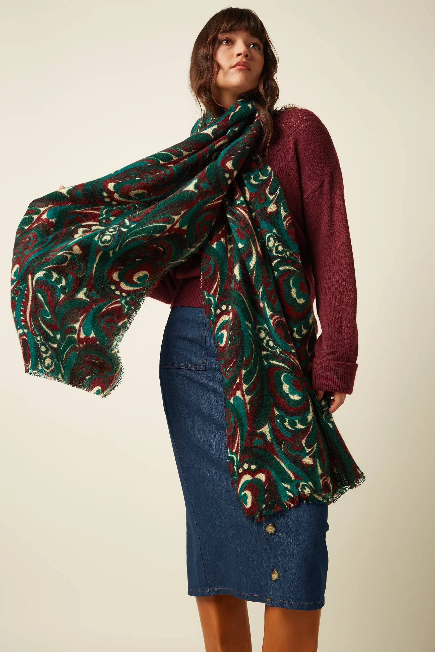 King Louie Schal Maude Scarf, Farbe Botanical Green - Scarfs