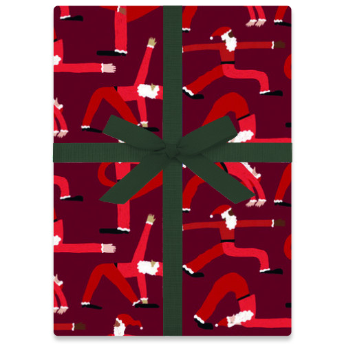 Geschenkpapier -"HoHoHoga"  XMas Yoga, Weihnachtspapier , ca.  50 x 70 cm 