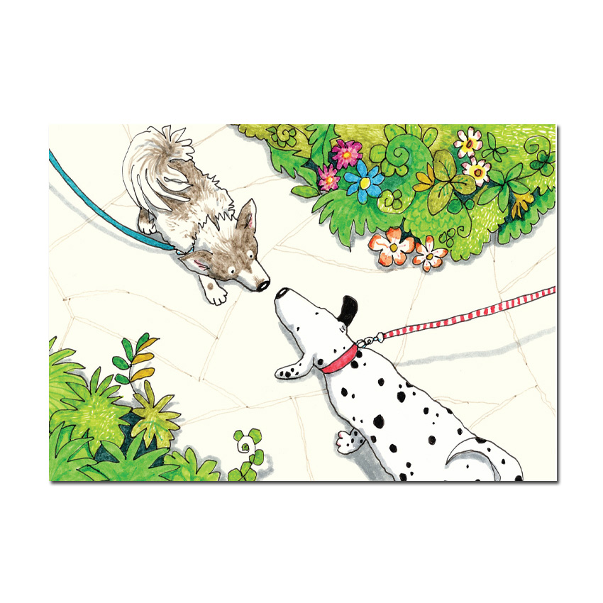 Two Bad Mice Doppelkarte "Fluffy and Dotty"  von Two Bad Mice aus England von Anita Jeram , Hunde