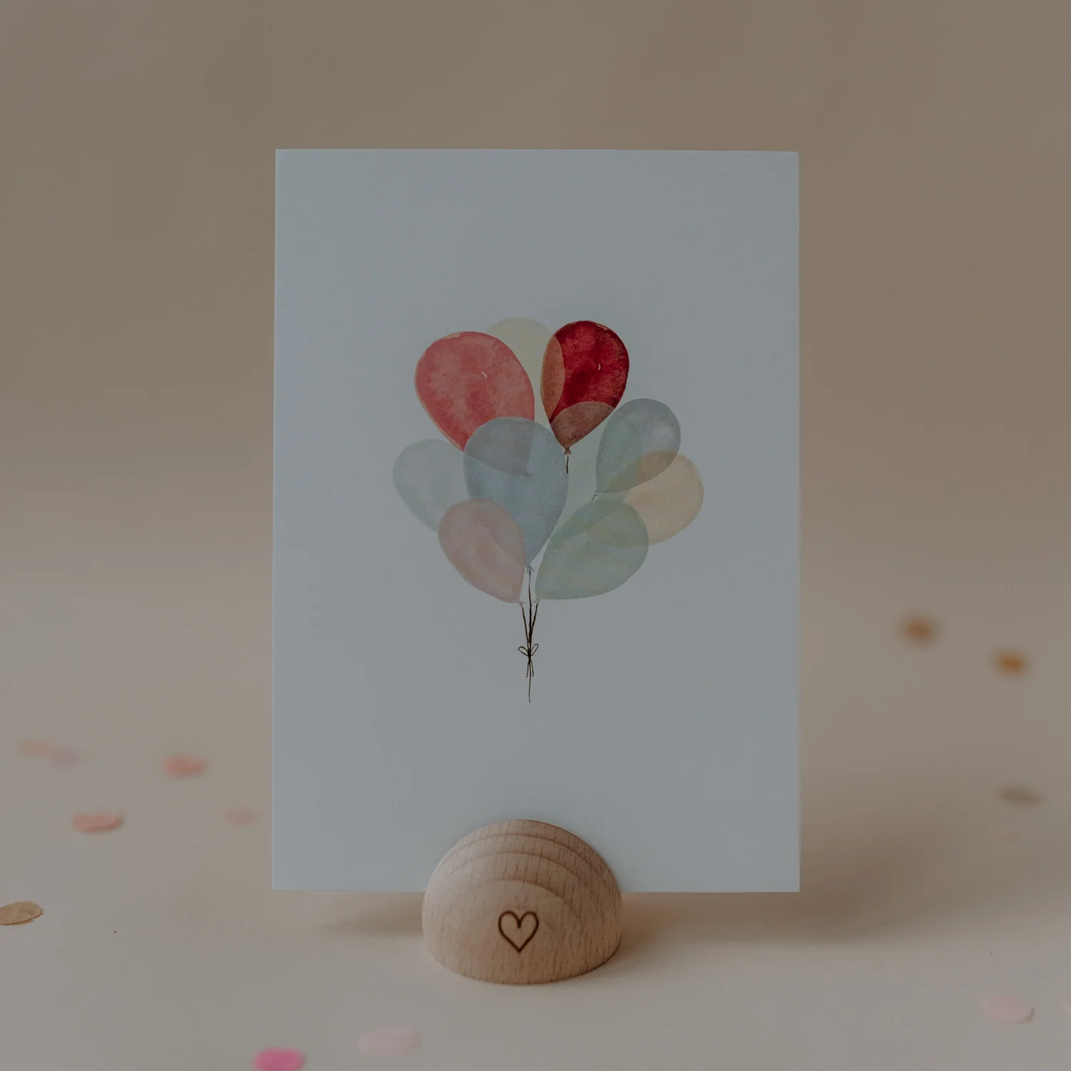 Eulenschnitt Postkarte  Balloons