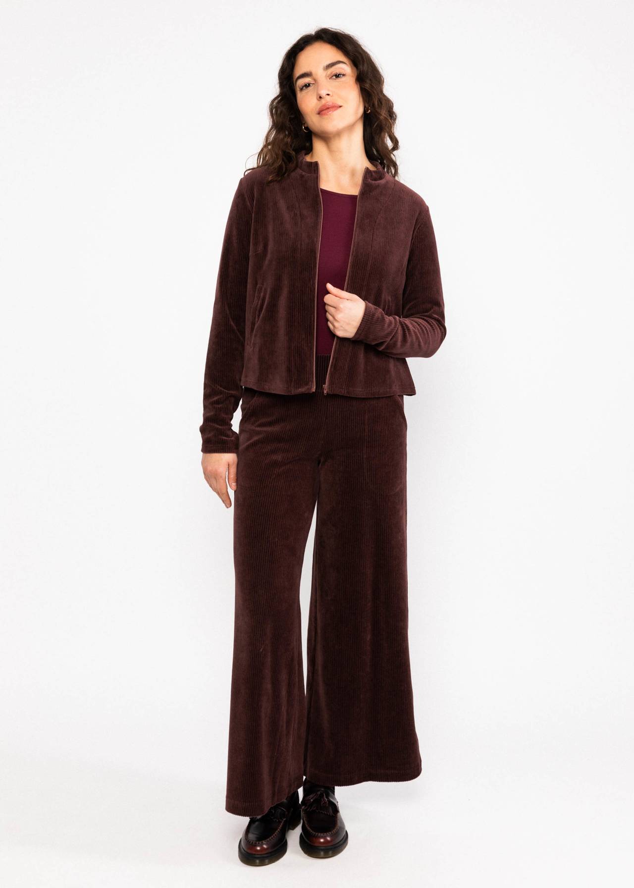 Blutsgeschwister Zip-Jacke Jolly Zip up, brown grape taste