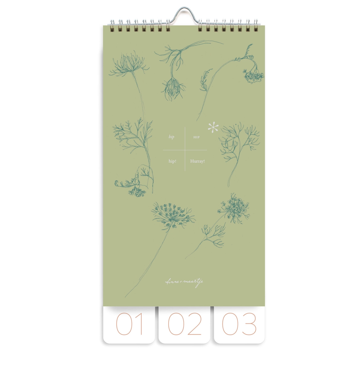 Tinne+Mia Geburtstagsplaner, Pappe - Graphic Botanique, ca. 15 x 30 cm