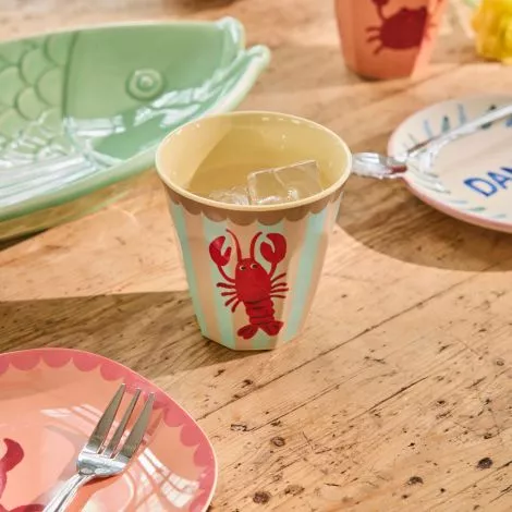 Rice Melamin Becher - Hellblau - New Lobster Print, 250 ml, Hummer