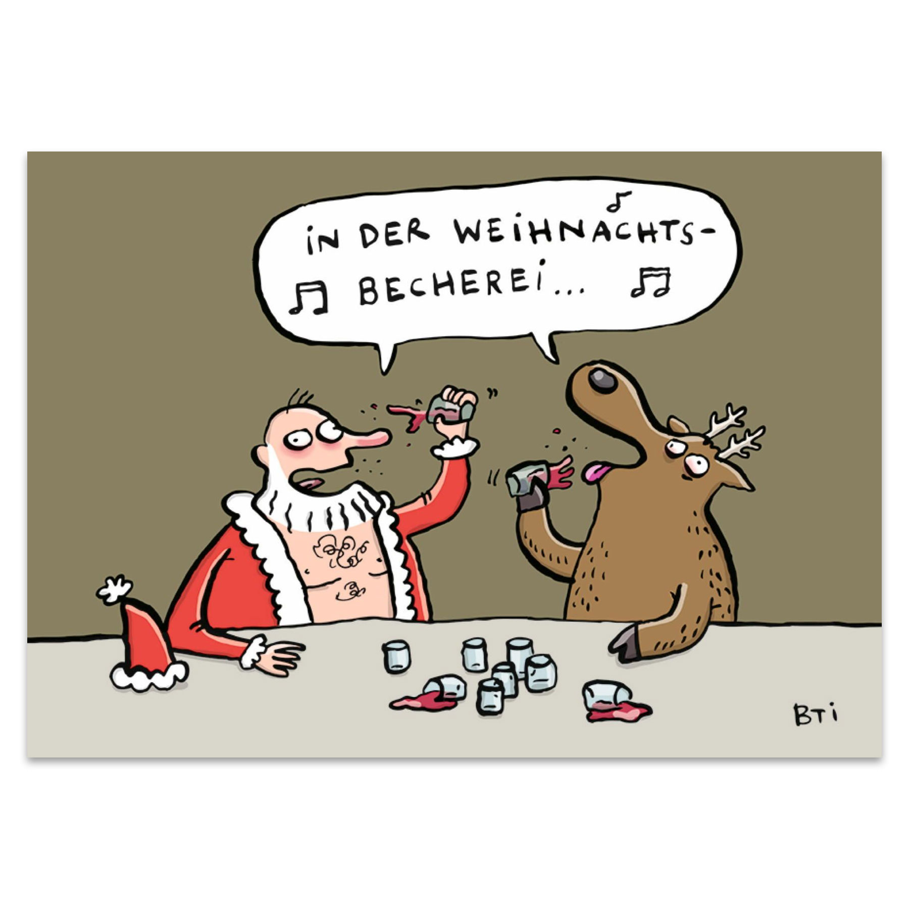 Inkognito Postkarte XMAS Weihnachtsbecherei, Weihnachten