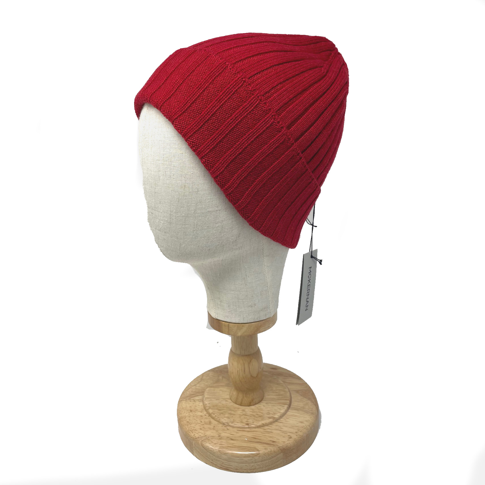 McKernan Mütze "FINE RIB HAT" warm red, Wollmütze, 100% Wolle, sehr weich!  