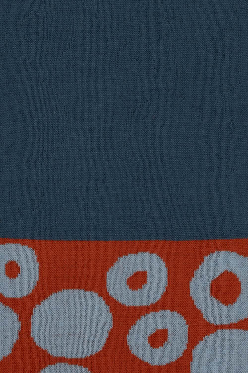 McKernan Schal "RHONDA" BURNISH,  ca. 50 x 200 cm , 100% Feine Wolle, Sommerschal , Blau-Rostrot