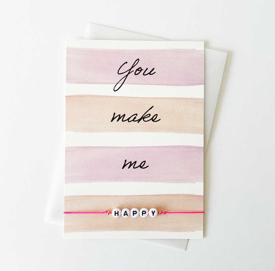 Armband-Karte: You make me HAPPY by Vivi